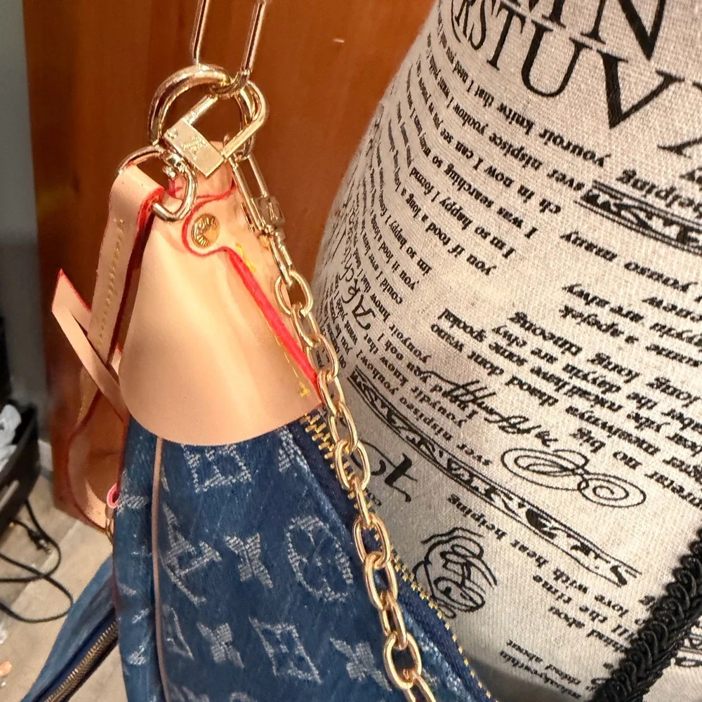 Elegant Blue Patterned Shoulder Bag - Picture 3 of 8